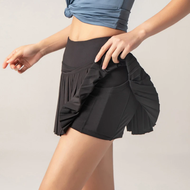 Женские спортивные теннисные юбки юбка для гольфа шорты фитнеса с высокой талией