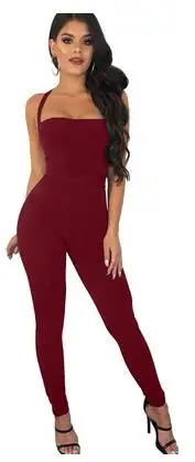 Сексуальный бандажный комбинезон с открытой спиной трико женские комбинезоны