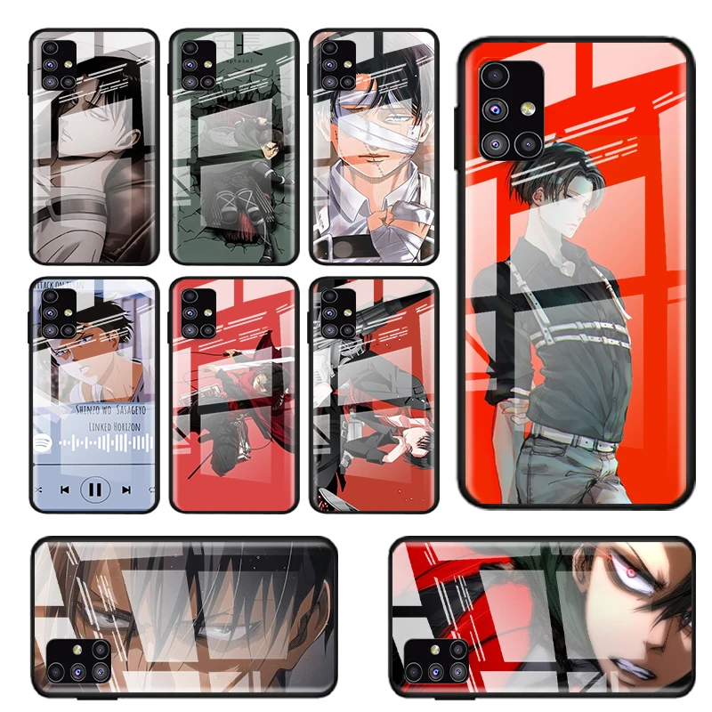 

Tempered Glass Cover Attack On Titan Ackerman For Samsung Galaxy S21 Ultra Plus 5G M51 M31 M21 Shockproof Shell Phone Case