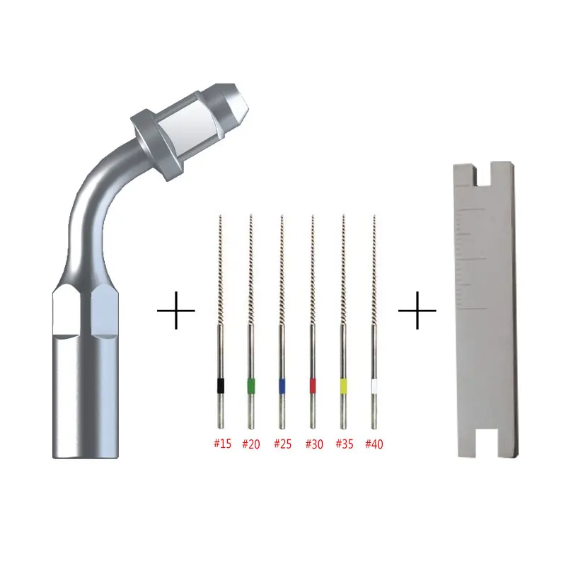 One Set Includ Endodontics Tip E1, NiTi File And Scaler Key For EMS and Woodpecker Ultrasonic Scaler Use For Root Canal Cleaning 2 sets eprks scaler prosthetics kit compatible with ems maintenance set and ems piezon master 600 premium and woodecker scalers