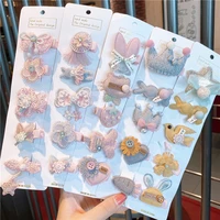 new korean version of pink card paper suit childrens hairpin baby hair accessories bangs clip girls hairpin headdress clip