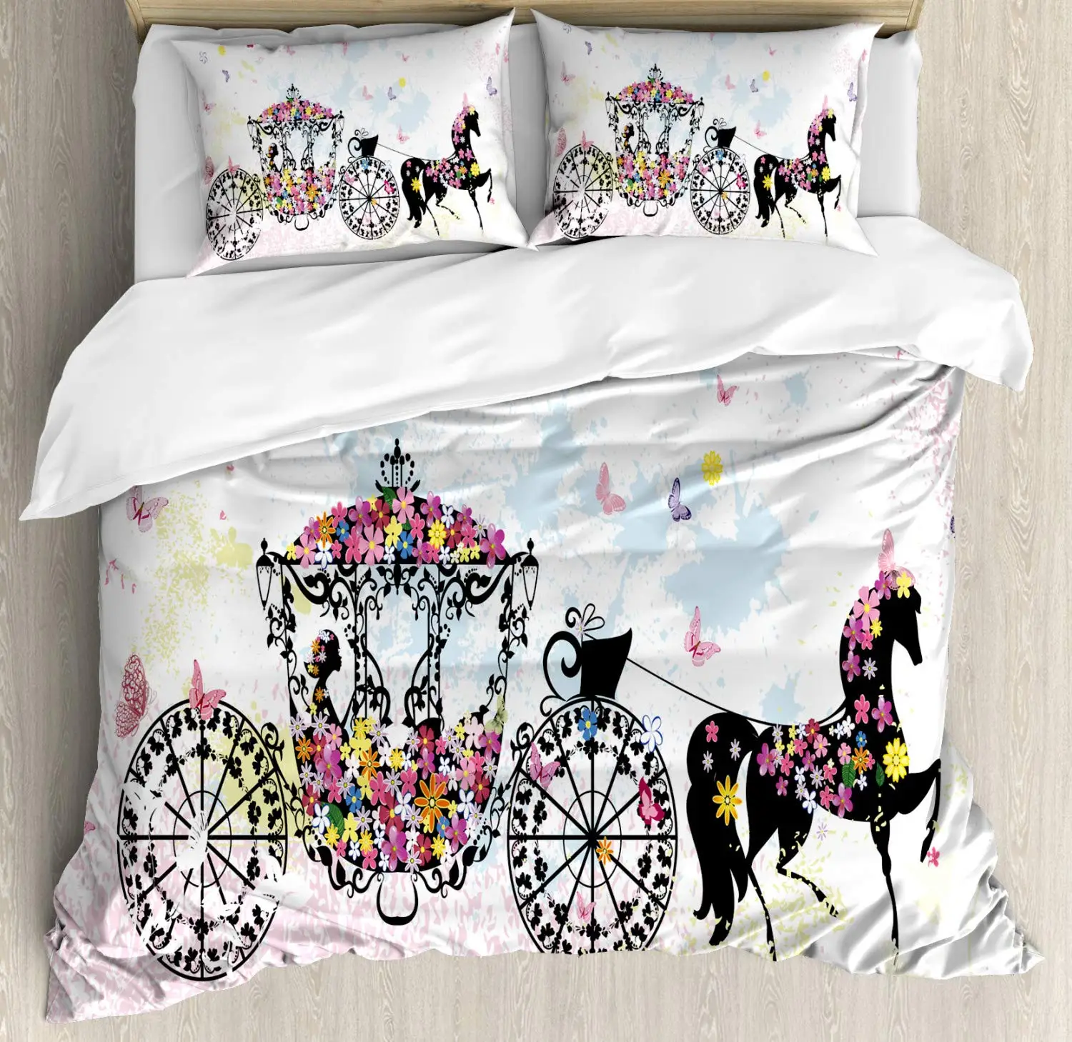 Комплект пододеяльников для детей винтажный комплект с рисунком коляски и