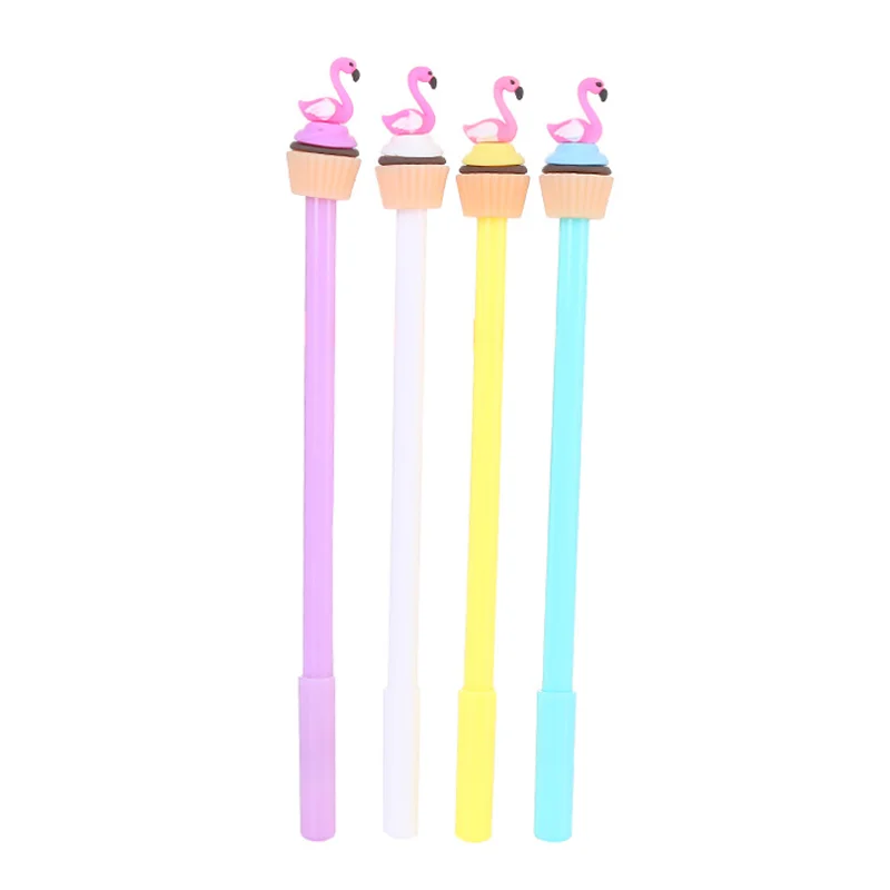 

2pc Kawaii Ice Cream Swan Gel Pen Stationery Creative Soft Glue Writing Black Signature Markers Ballpoint Office School Supplies