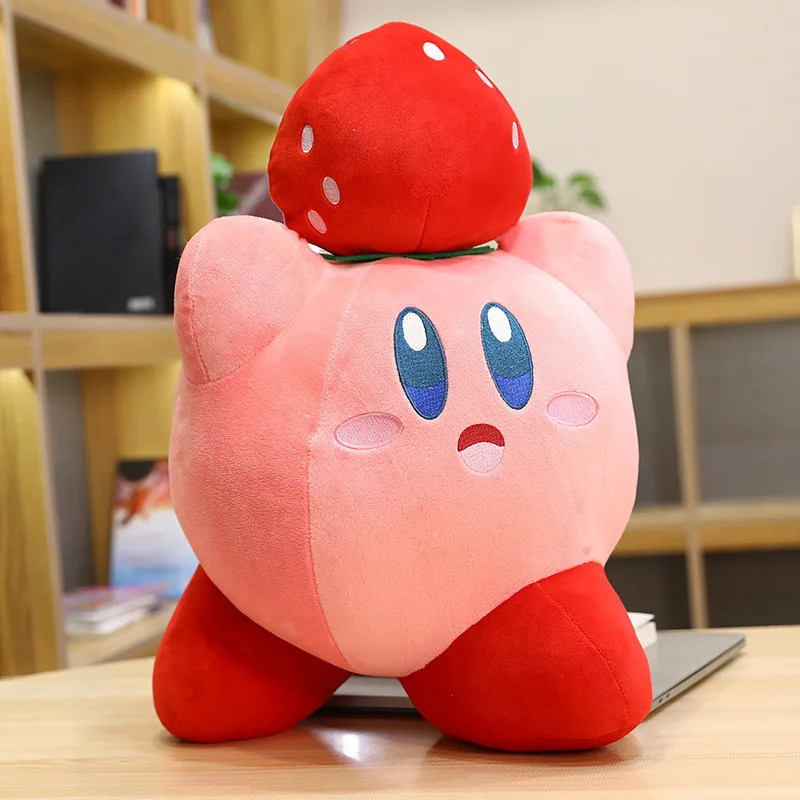 32 60cm kawaii kirby plush toy chef strawberry soft stuffed plush dolls anime peripheral game characters pillow kids stuffed toy free global shipping