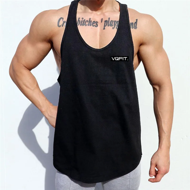 Мужские новые горячие стили Vneck Yback топы с сеткой Быстросохнущий жилет Стрингер