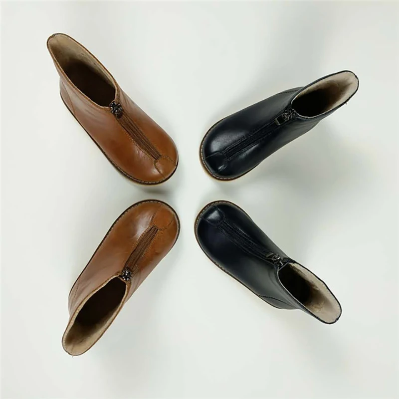 Dolakids детской обуви на осень зиму в новом стиле для детей Зимние кожаные ботинки