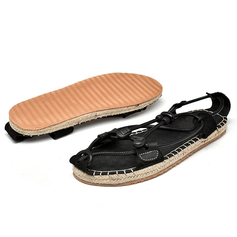 Сандалии мужские из натуральной кожи Нескользящие удобные пляжные шлепанцы