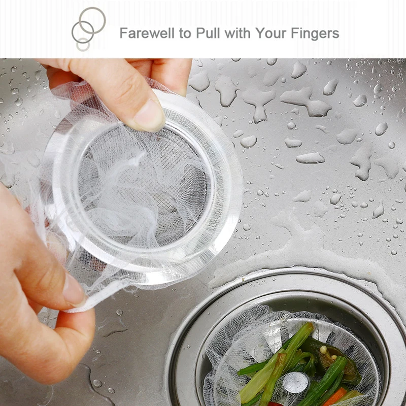 100 шт фильтр для раковины одноразовые мешки мусора сетчатые аксессуары кухонной