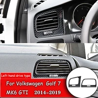 2pcs car styling carbon fiber interior side air vent outlet frame cover sticker for volkswagen vw golf 7 gti mk7 2014 2019