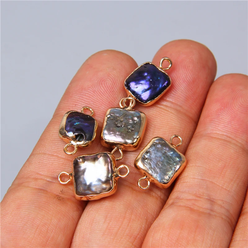 

Wholesale New black Cube double-headed buckle pearl charm connector pendant for Jewelry Making Fit Necklaces bracelet Freshwater