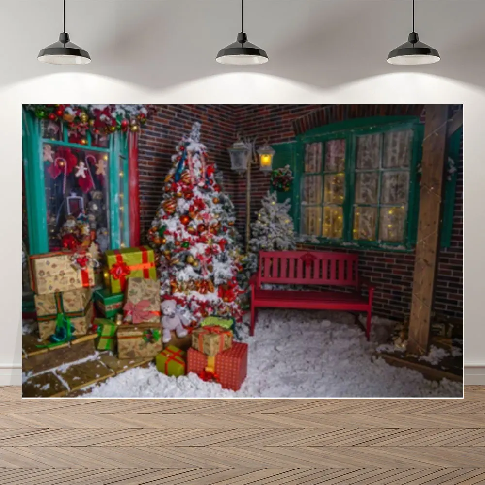 

Студийный фон Seekpro для рождественской вечеринки, украшения сада, окна, семейного детского дня рождения, художественный портретный фон для ф...
