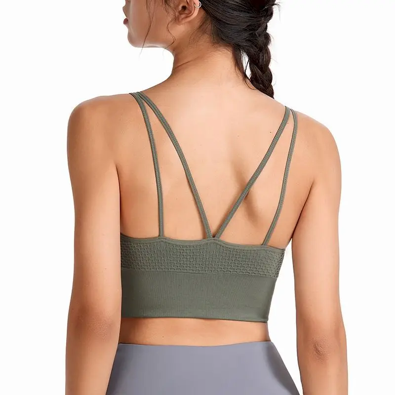 

Sports Bra Women Gym Clothing No Rims Yoga Vest Running Underwear Beautiful Back Female Sports Quick-drying Shockproof Gathered