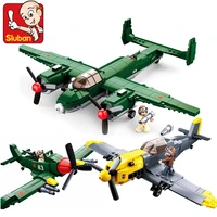 military air forces bf 109 fighter soviet union tu 2 bomber ww2 plane model bricks army building blocks educational kids toys