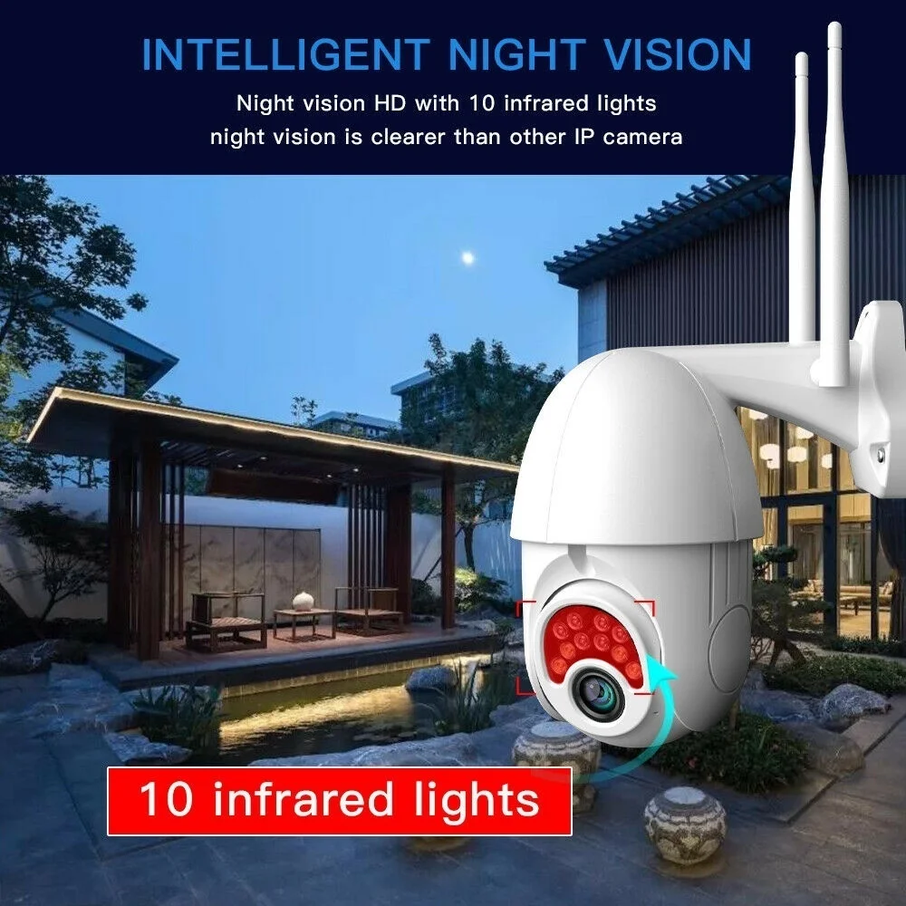Камера видеонаблюдения IP с Onvif WiFi 2MP 1080P Беспроводной Скорость купольная PTZ CCTV ИК