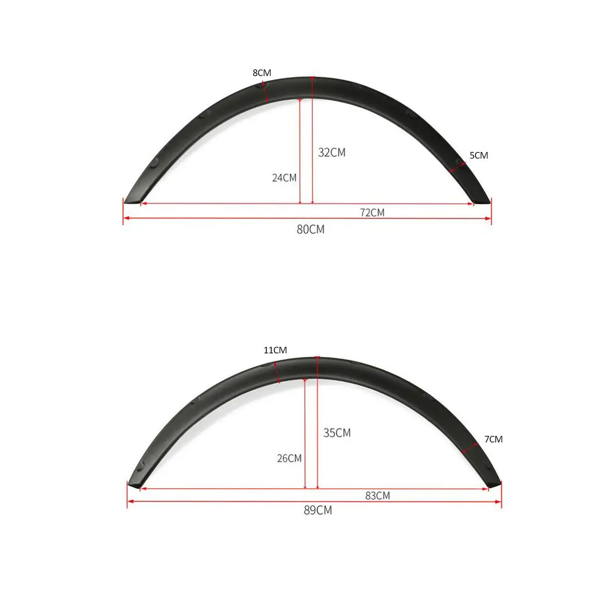 

4Pcs/Set Universal Car Mudguard SUV Off-road Fender Flare Wheel Arch Protector Body Arches Wheel Brow Fenders Trim Strip