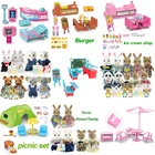 1:12 набор тентов для семьи в лесу, набор плюшевых кукол, стол с мороженым, набор бургеров, игровой домик, набор кроликов, больничная сцена, симуляция, подарок для детей