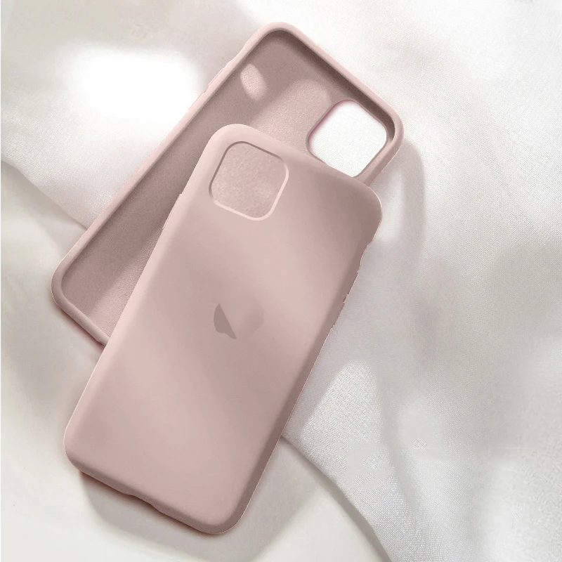 Sand powder Официальный силиконовый чехол для Apple iphone X Xs max 7 8 6 S 6 S Plus X XR с логотипом чехол для iphone 11 Pro max чехол - Цвет: Sand powder