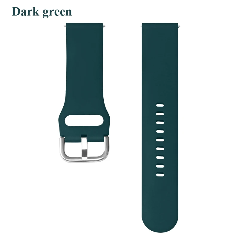 Dark green BOORUI Amazfit ремешок мягкий силиконовый ремешок для часов Замена для Xiaomi Huami Amazfit ремешок Bip с металлической пряжкой ремешок для часов 20 мм - Цвет: Dark green