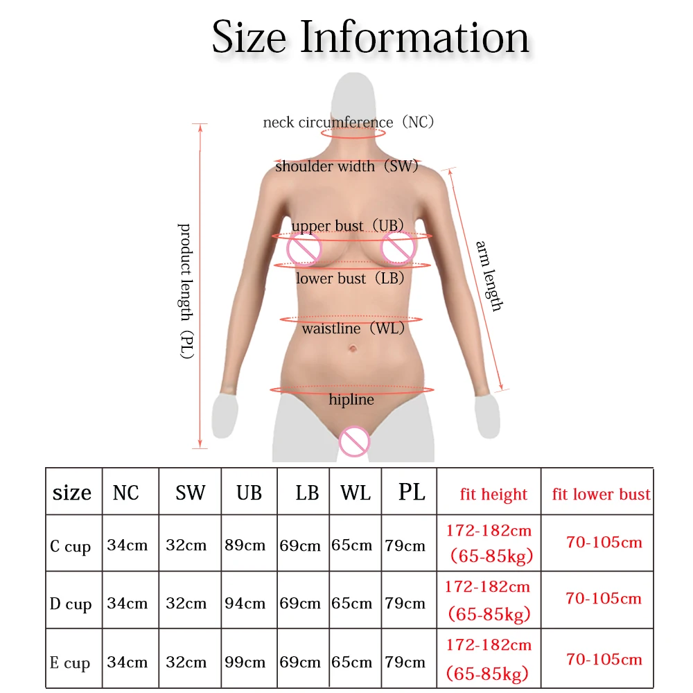 Chihiro E cup реалистичное Силиконовое боди форма груди поддельные с рукой для