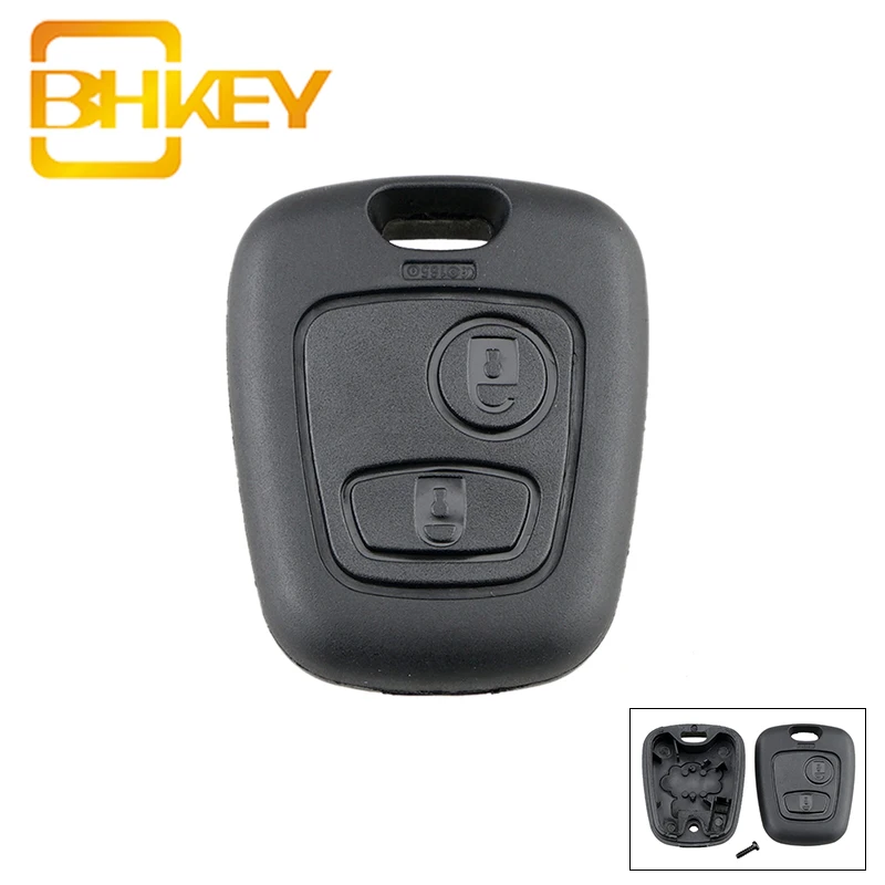 

BHKEY for Peugeot Key Shell 2 Buttons Replacement Car Key Fob Case for Peugeot 106 206 306 406 2003 -2009 Car Remote Key Shell