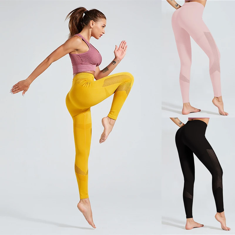 Пикантные бесшовные леггинсы с высокой талией для спортзала женские спортивные