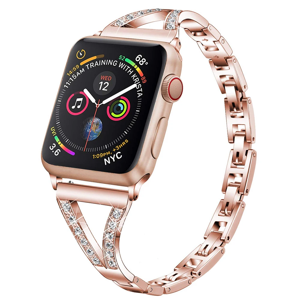 Роскошный браслет из нержавеющей стали для Apple Watch 3 2 1 42 мм 38 мм браслет ремешок для iwatch серии 5 4 44 мм 40 мм