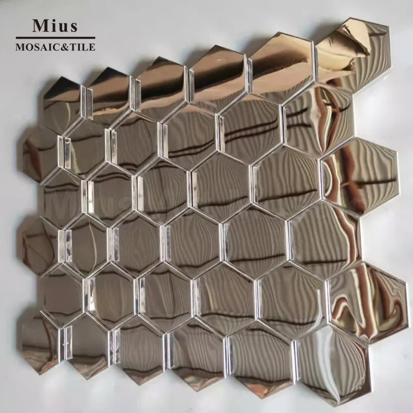 

Полированная серебряная металлическая плитка из нержавеющей стали hexagoanl, мозаика для кухни backspllash