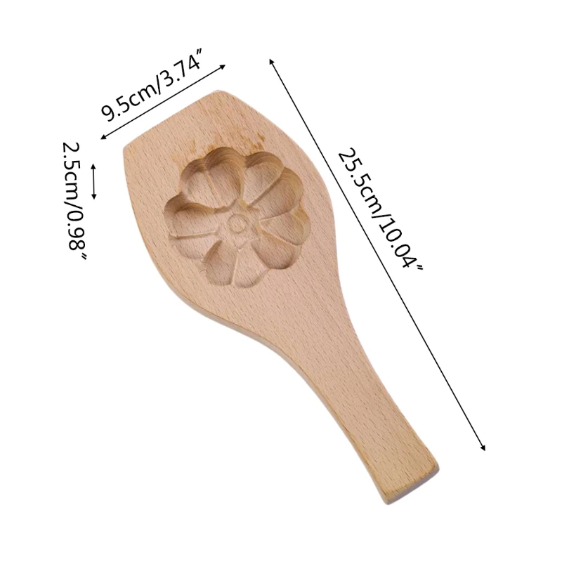 

T5EF Baking Decorating Mooncake Mould Carved Round Wooden Mould Home Gift for Family
