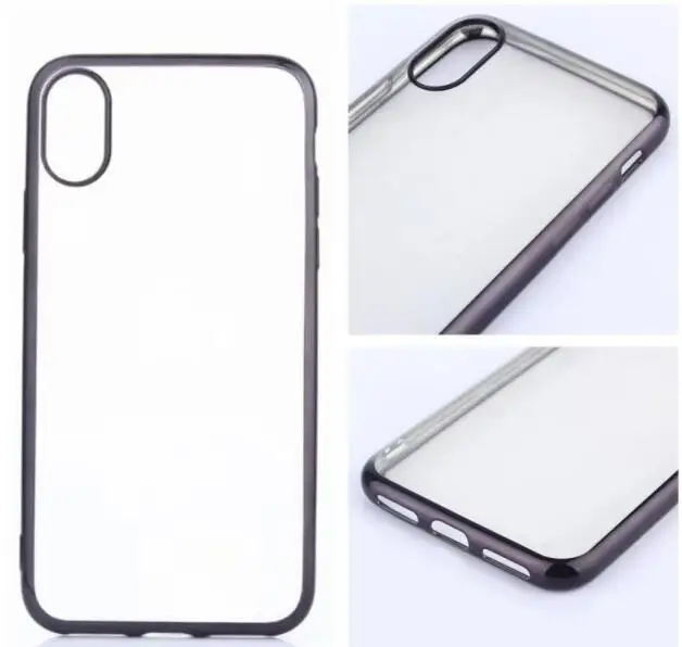 Мягкий ТПУ для Iphone 11 Pro XR XS MX X 9 8 7 6 Plus Galaxy Note 10 S9 S10 5G S10e Bling хромированный