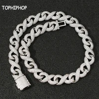 tophiphop 15mm miami buckle cuban chain necklace pav%c3%a9 zircon ice out fashion necklace hip hop jewelry jewelry gift exquisite box