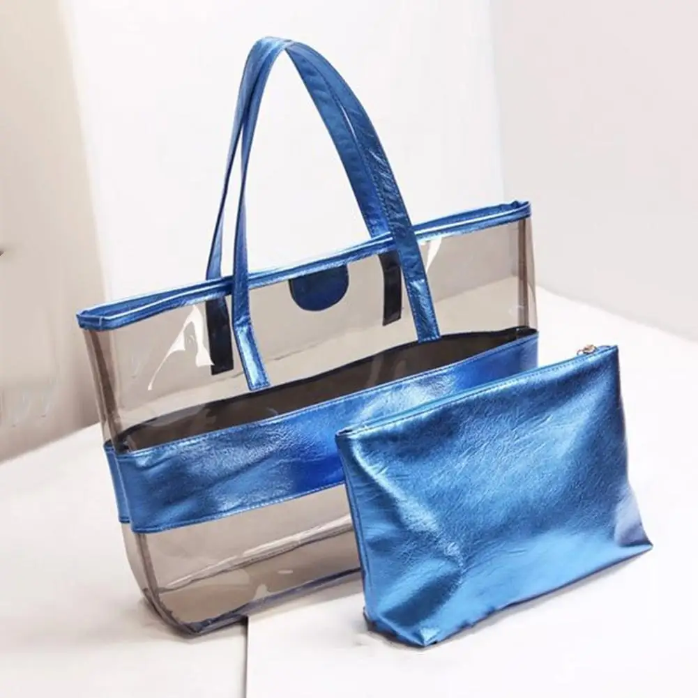 2 шт./компл. Для женщин Лакированная кожа из кусков прозрачное сумка-тоут Сумки