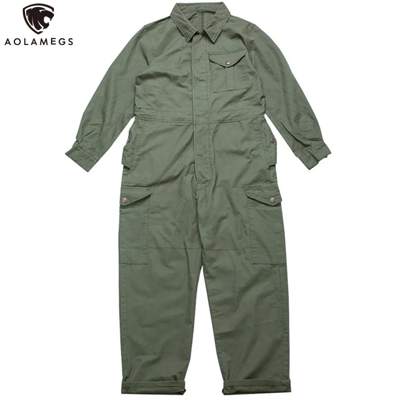 

Aolamegs Cargo Coverall Jumpsuit Men Multi-Pockets Functional Tactical Pants Worker Uniform Hip Hop Harajuku Overalls Streetwear