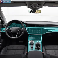 self healing tpu sticker car interior center console gear navigation screen transparent protective film for audi a6 a7 q5 q7 q8