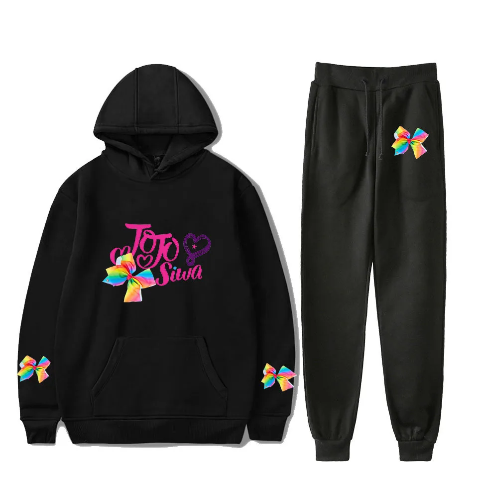 Роскошный модный костюм Jojo Siwa · свитшот и штаны женский с капюшоном брюками