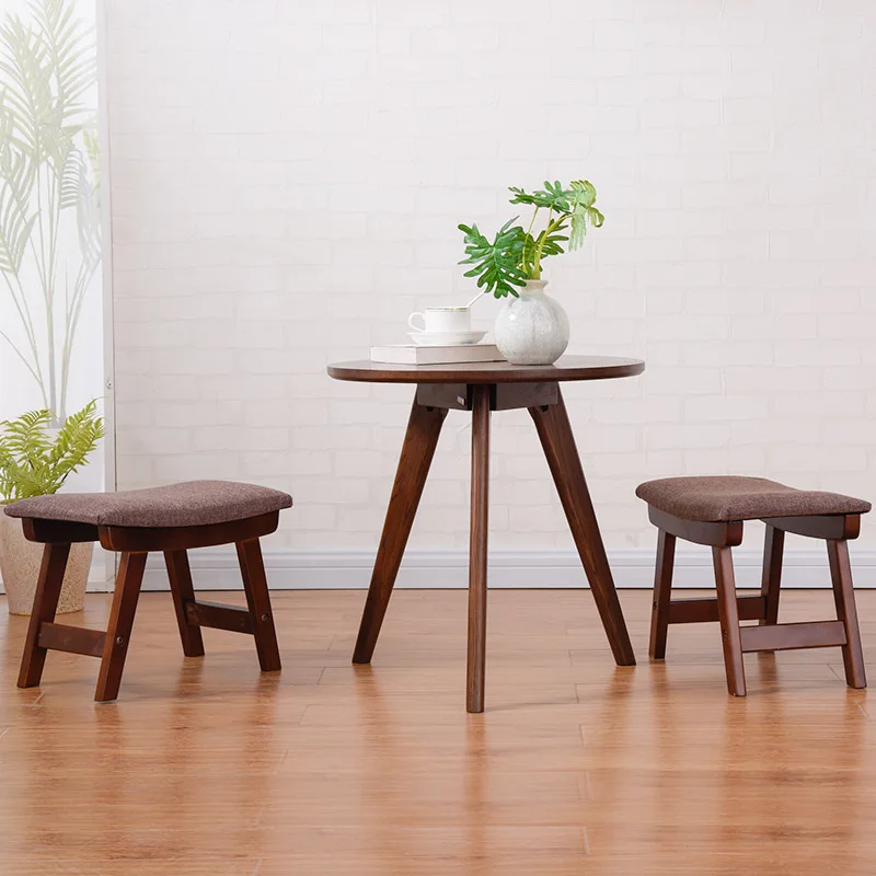 

solid wood dining square stool fabric dressing stool fashion makeup stool bench adult household stool modern