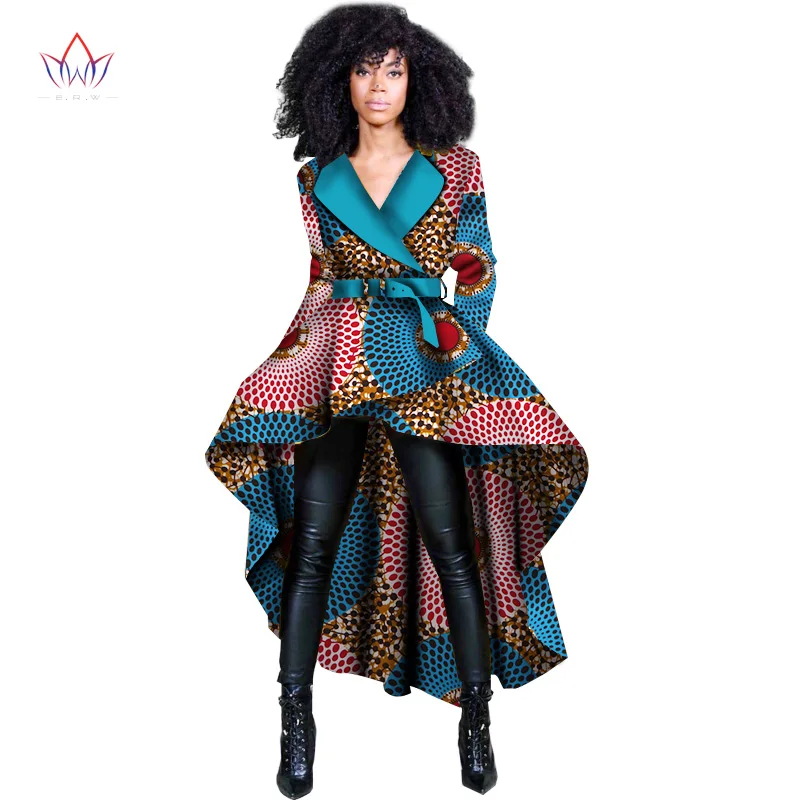 

Stock Size Low Price African Women Traditional Top Dashiki Print Wax Elegant Riche Trench Africa Clothes for Ladies WY1397