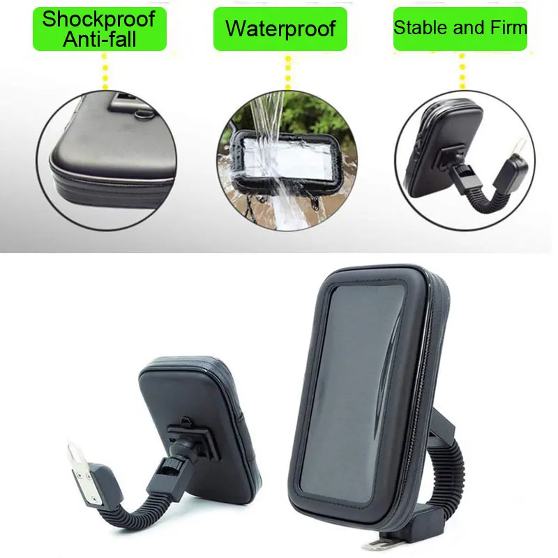 Telephone Holder Motorcycle Phone Bag for Samsung iphone Moto Bicycle Rear View Mirror Mount Holder Stand Waterproof Case Cover