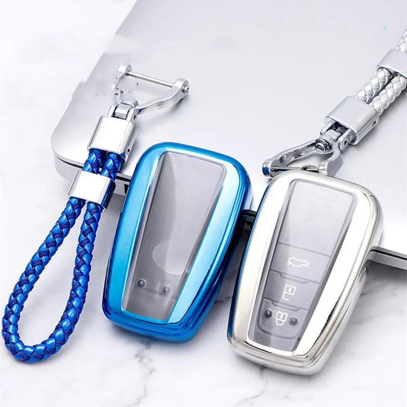 

High quality New Soft TPU car key case Full cover For Toyota Prius Camry Corolla RAV4 C-HR CHR Prado 2018 Accessories keychain