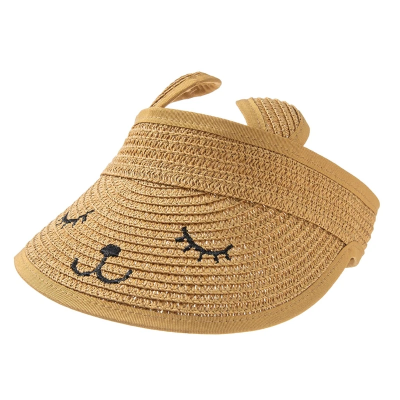 

Cute Bunny Comfortable Korean Baby Fashion Cap Empty Straw Hat Summer Sun Hat For Boys And Girls With UV Protection
