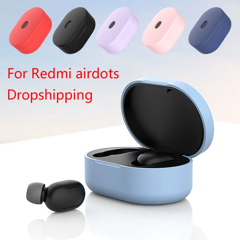 Силиконовый чехол для наушников Xiaomi MI Redmi AirDots защитный TWS наушники вкладыши Bluetooth