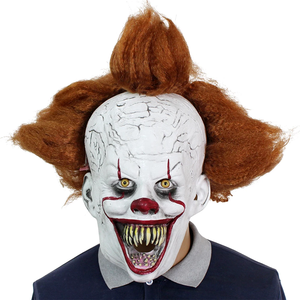 Карнавальная маска из латекса Stephen King's It Pennywise для косплея Вечерние Маски на