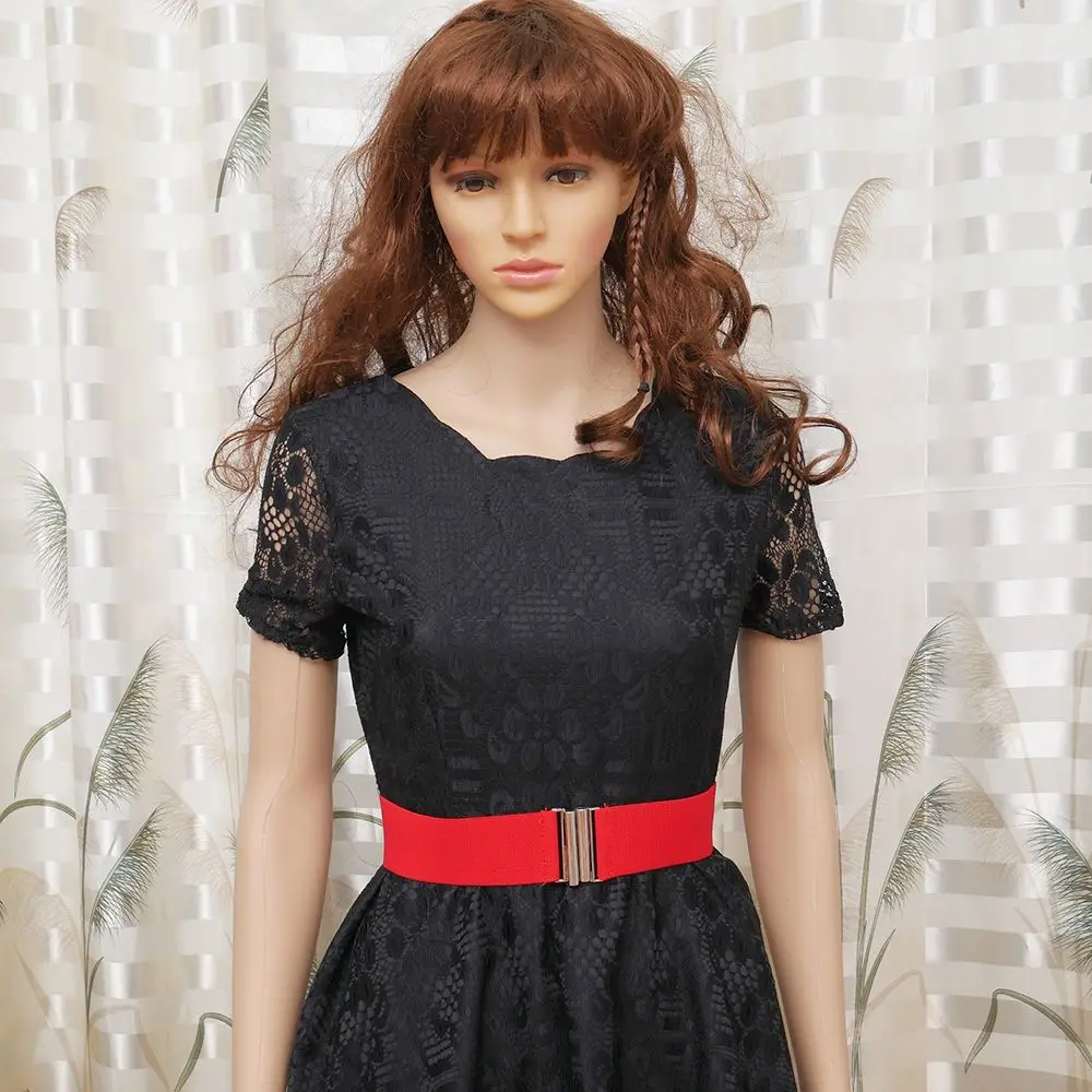 Широкий эластичный корсет с серебряной пряжкой 1 шт.|silver buckle|apparel accessorieswaist belt |