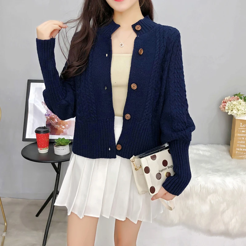 Fitaylor вязаный свитер пальто для женщин осень зима однобортный свободный фонарь