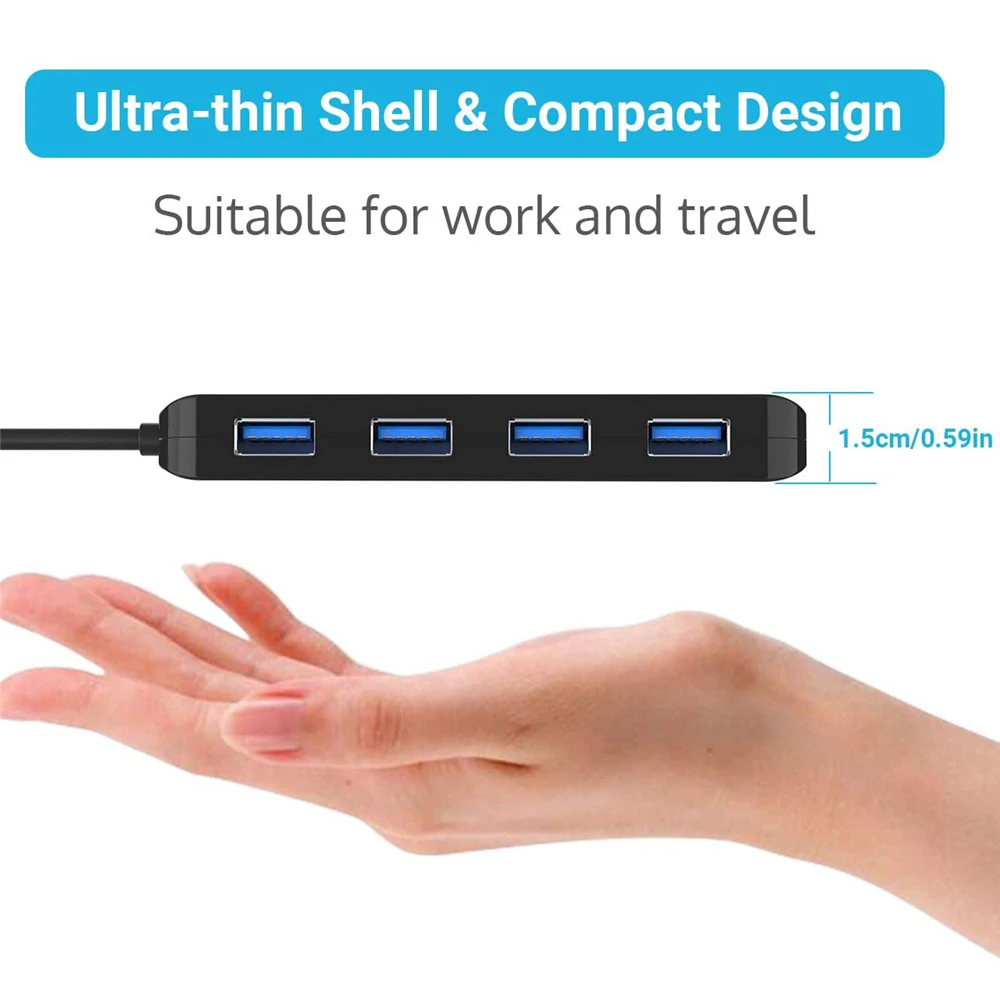 

High Speed 4 Port For PC USB 3.0 with Switches Extension Cable Splitter USB Hubs