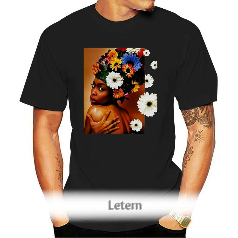 

2021 New Arrival Men's Fashion Men's Erykah Badu Sexy Back Flower Design T-shirt