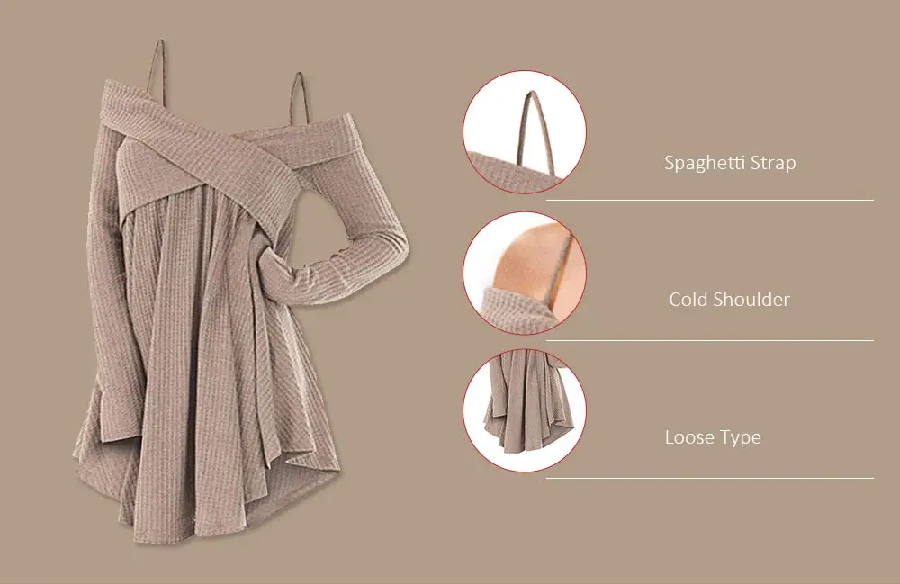 Wipalo Открытое плечо Crisscross Tunic свитер Для женщин осень пуловер пикантные Повседневное Для женщин \ пиджаки вязаный детский комбинезон 2XL
