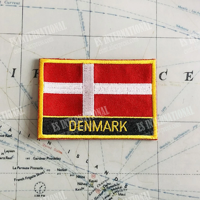 Значки с национальным флагом Дании нашивки на руку вышивкой и заколка лацкан