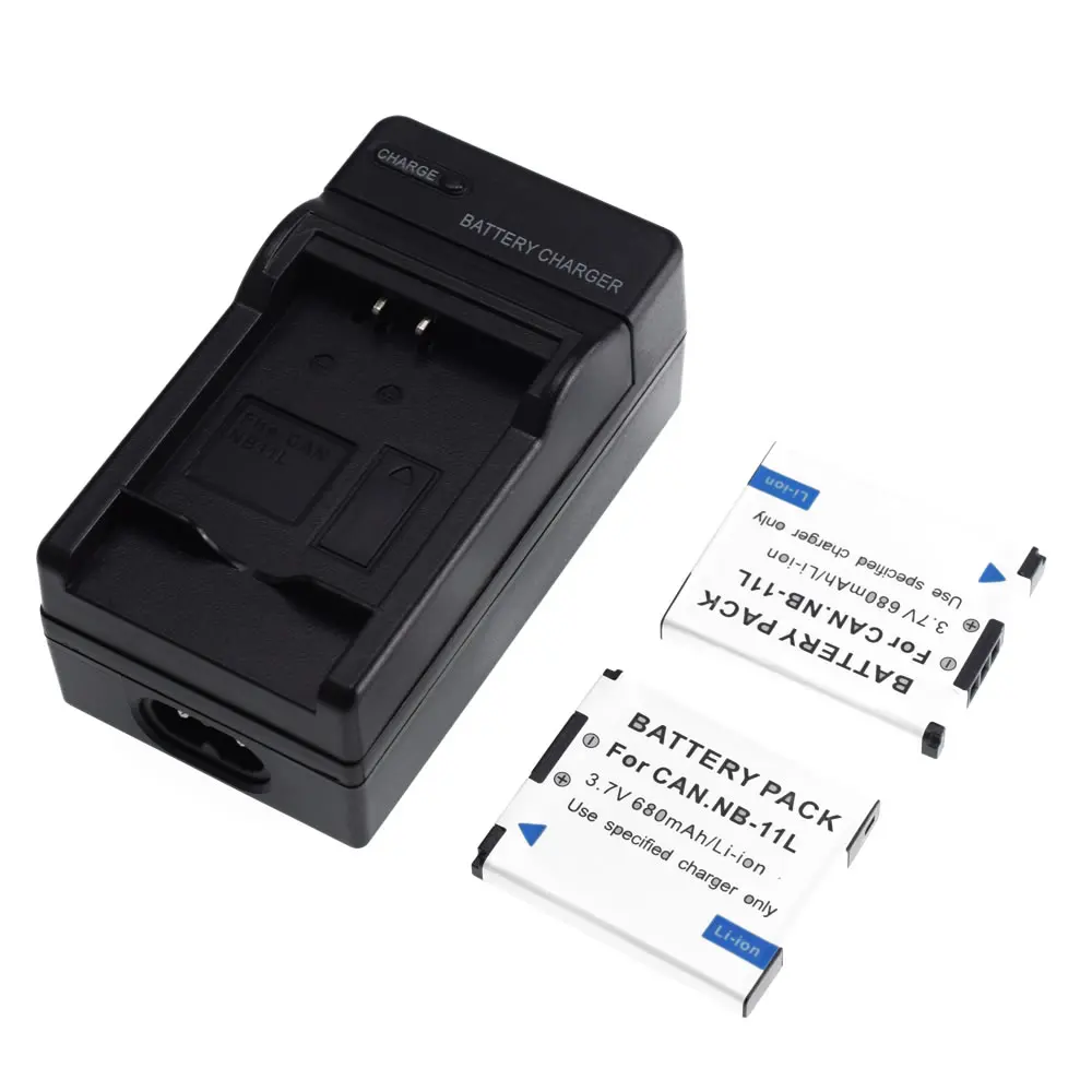 2 аккумулятора + AC/DC Автомобильное/домашнее многозарядное устройство для Canon Powershot