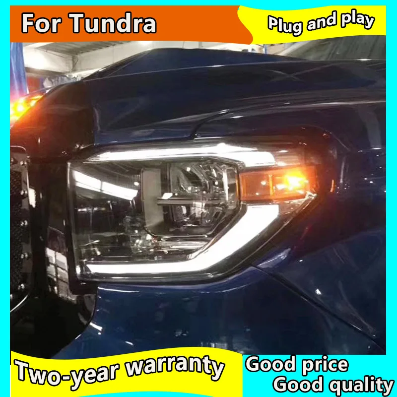 Передняя фара для Toyota Tundra 2014 2017 светодиодный фары Sequoia ные все в сборе DRL|Фара авто