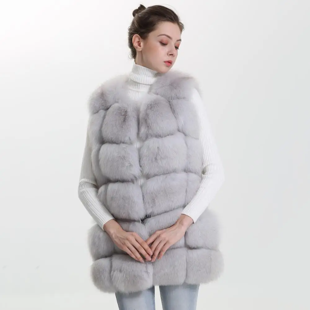 Женский жилет из натурального лисьего меха теплая безрукавка меха|real fur vest|real fox